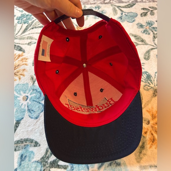 Vintage 1996 Budweiser Anheuser-Busch Red & Navy Blue Ball Cap Hat - Picture 4 of 10
